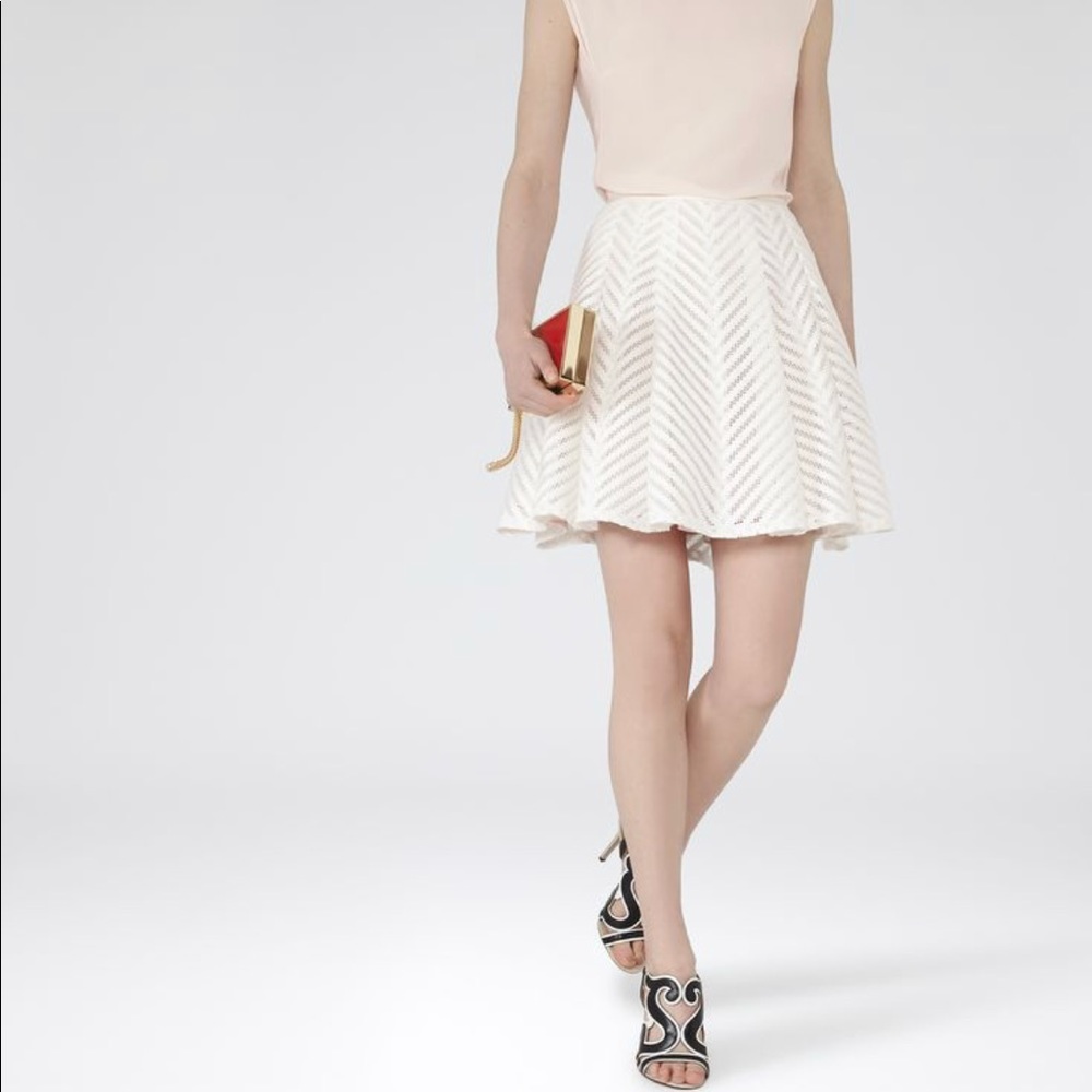 • Reiss • Anra Mesh Detail White Skirt 2